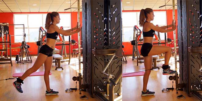 Alzata ginocchia ai cavi Alzata ginocchia ai cavi