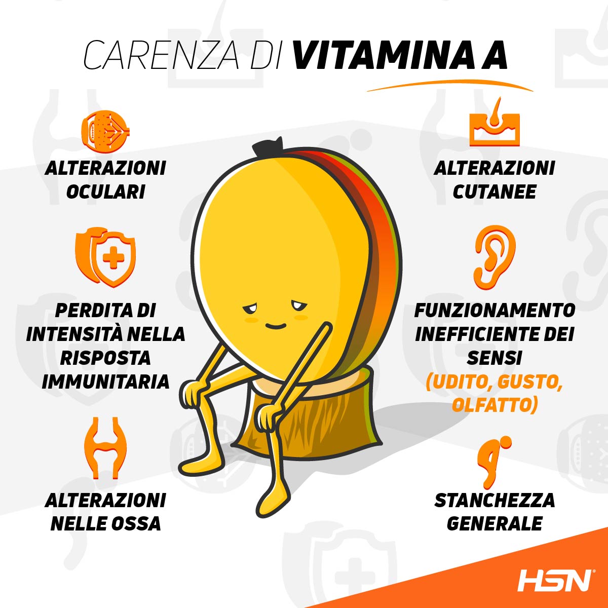 Sintomi della carenza di vitamina A Sintomi della carenza di vitamina A