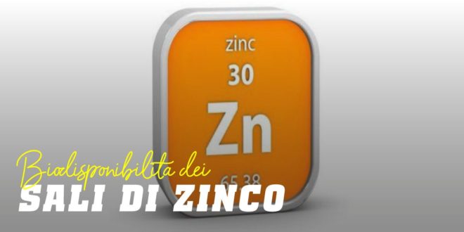 Sali di Zinco in base alla loro Biodisponibilità Sali di Zinco in base alla loro Biodisponibilità