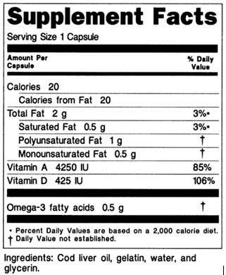 Esempio Informazione Nutrizionale negli Stati Uniti