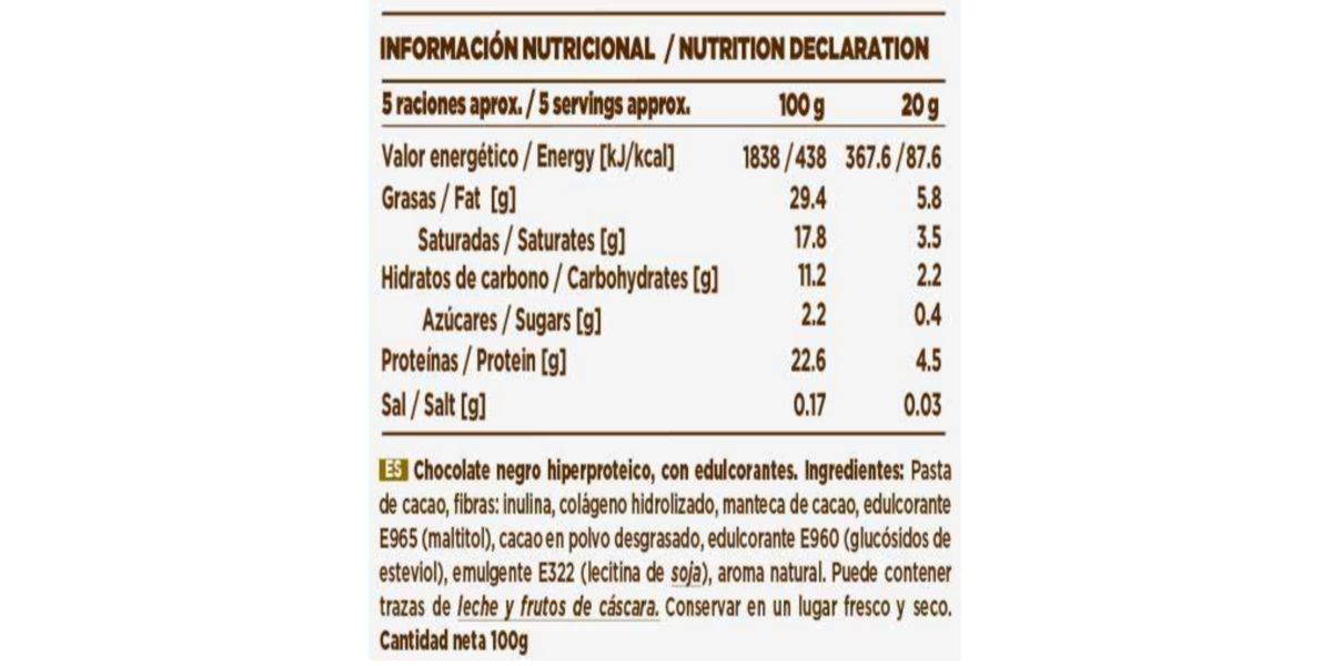 Etichetta Tavoletta di Cioccolato di HSN
