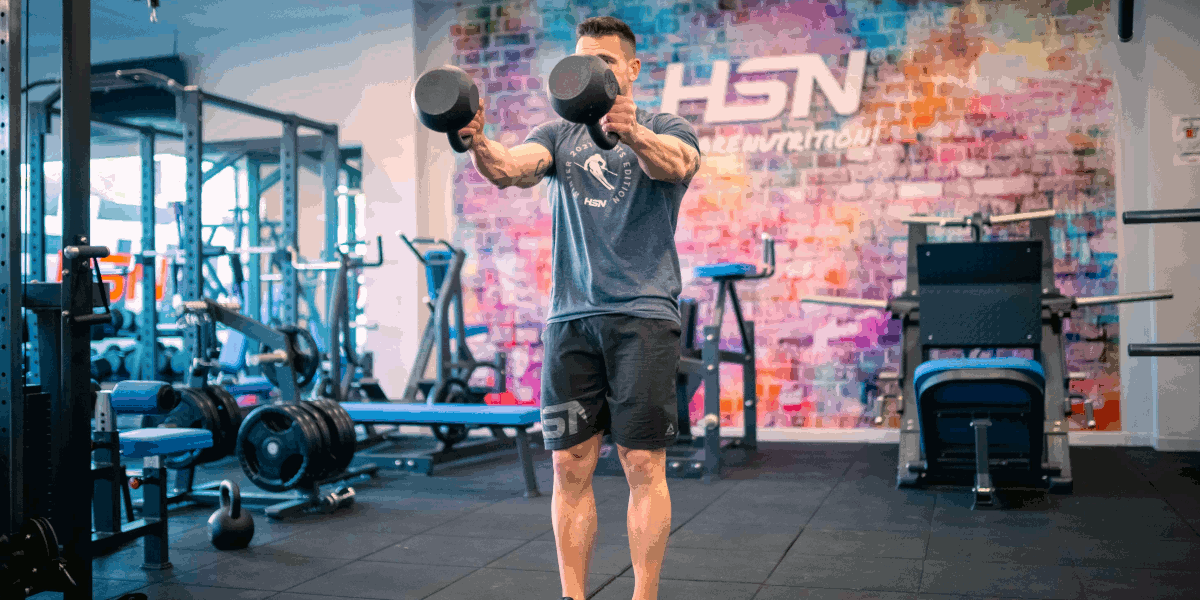 Dual Kettlebell Swing Outside