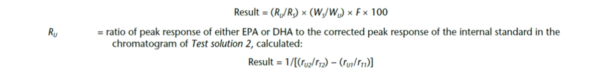 Formula della misurazione della percentuale di acidi grassi in massa