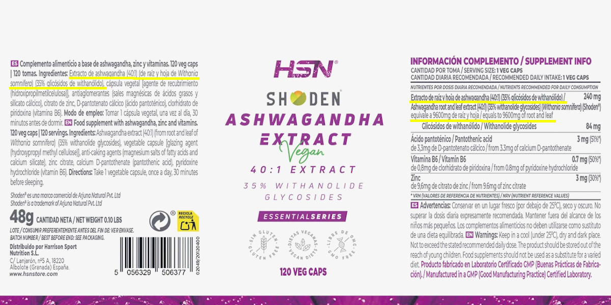 Etichetta Ashwagandha Shoden® HSN EssentialSeries Etichetta Ashwagandha Shoden® HSN EssentialSeries