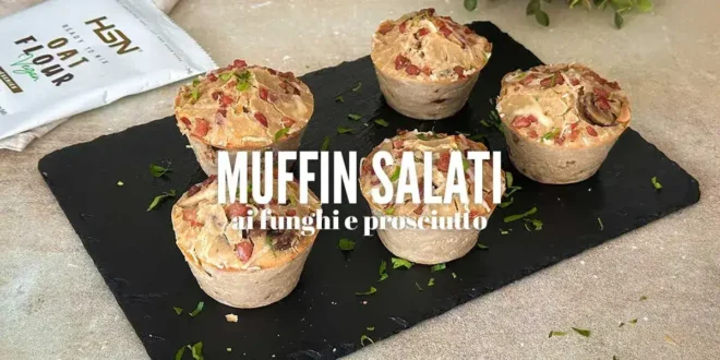 Muffin salati ai funghi e prosciutto ricchi di proteine Muffin salati ai funghi e prosciutto ricchi di proteine