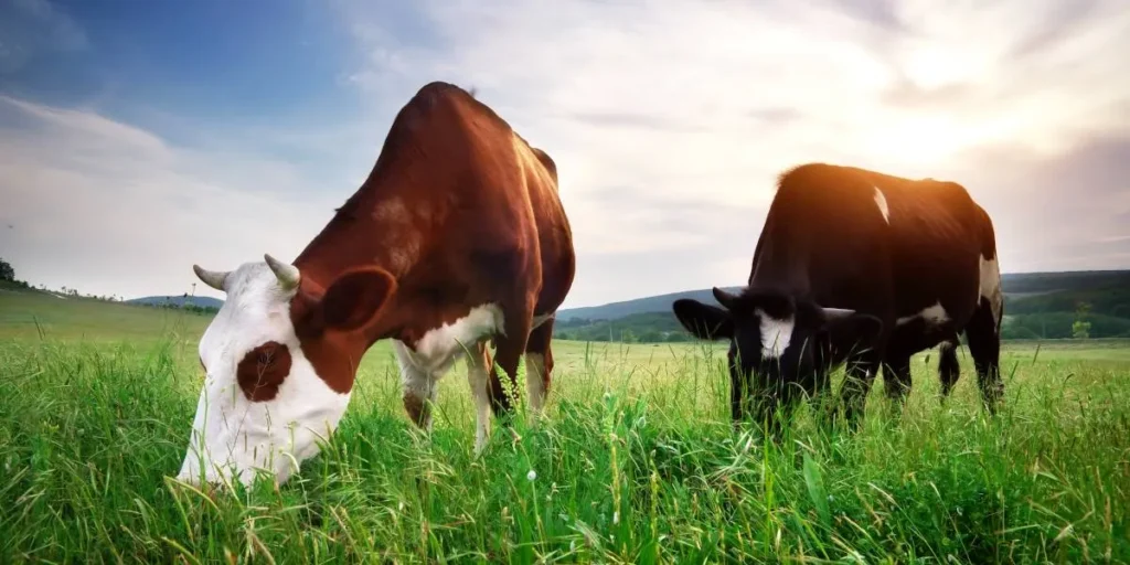 Mucche alimentate con erba