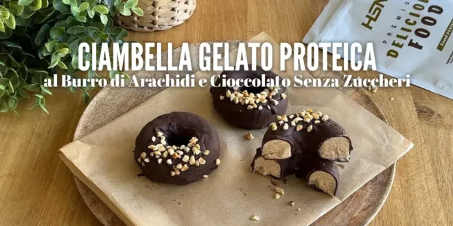 Ciambella gelato proteica al Burro di Arachidi e Cioccolato Senza Zuccheri