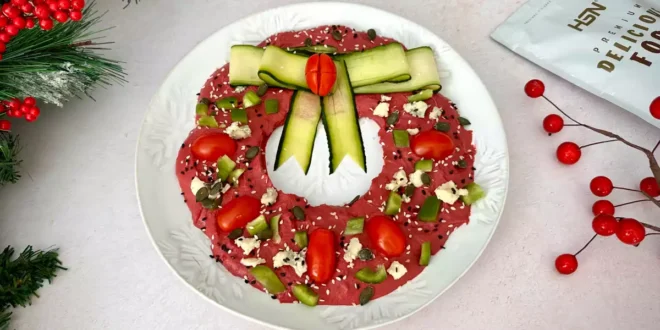 Corona di hummus per Natale Corona di hummus per Natale