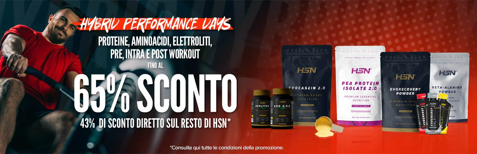 Fino al 65% di Sconto su Proteine, Aminoacidi, Elettroliti, Pre, Intra e Post Workout