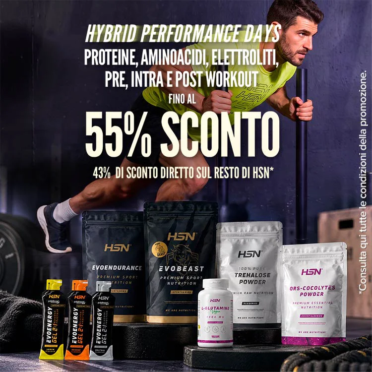 Fino al 55% di Sconto su Proteine, Aminoacidi, Elettroliti, Pre, Intra e Post Workout