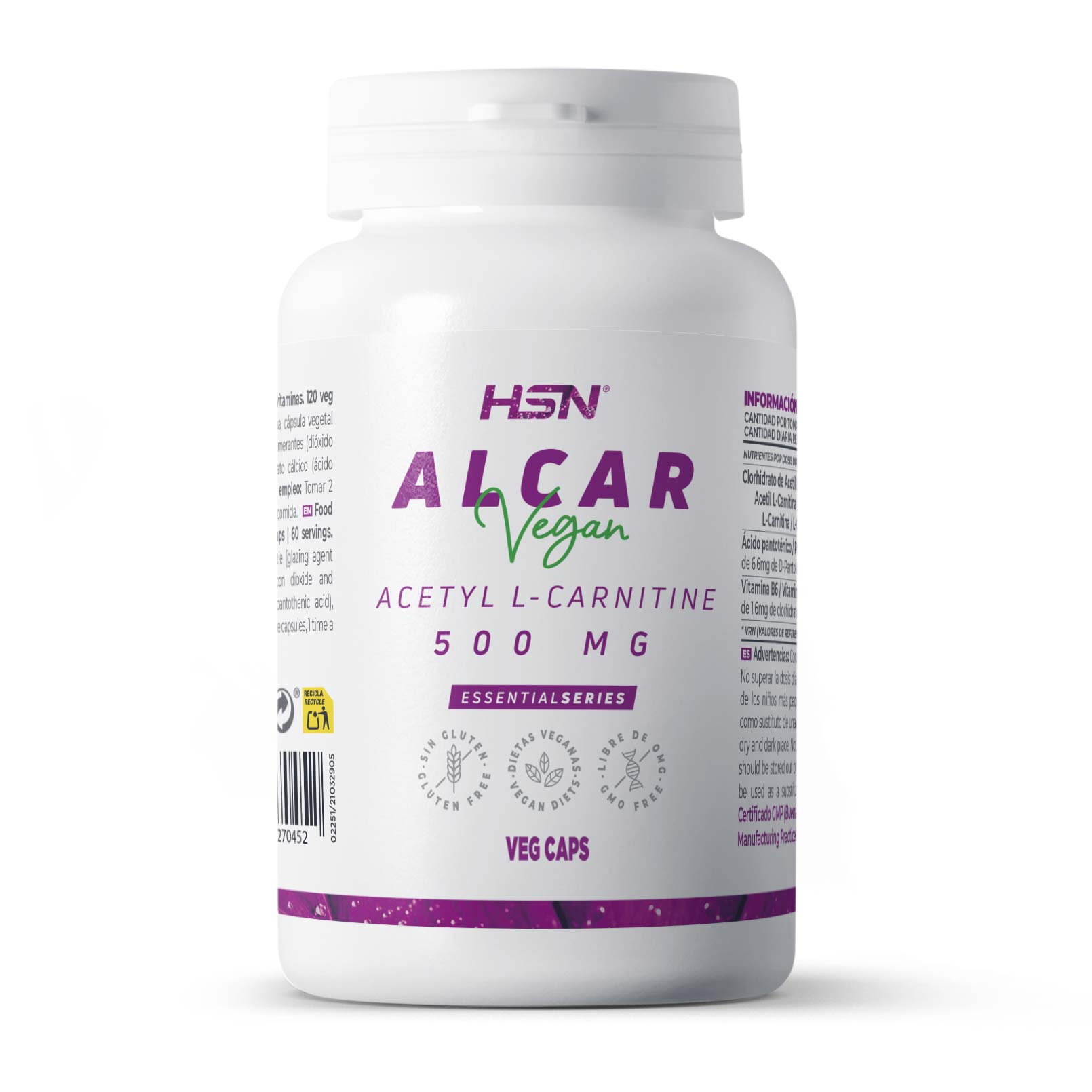 Acetil L-Carnitina (ALCAR) 500 mg con Vitamine B5 e B6