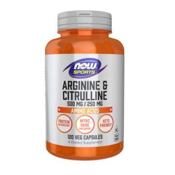 ARGININA & CITRULLINA 500mg/250mg - 120 veg caps