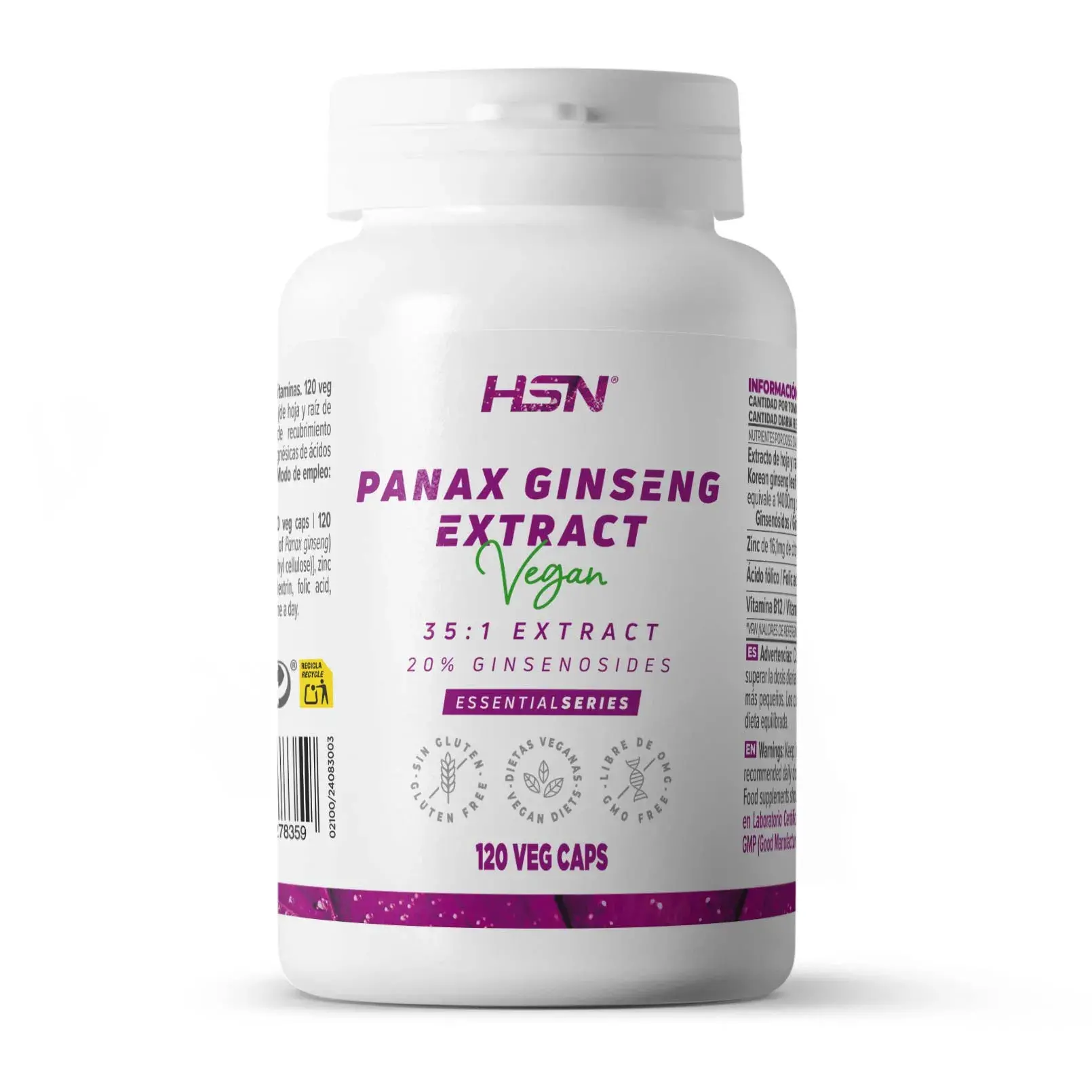ESTRATTO DI PANAX GINSENG (35:1) 400mg - 120 veg caps