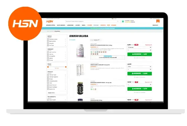 Integratori con ginkgo biloba