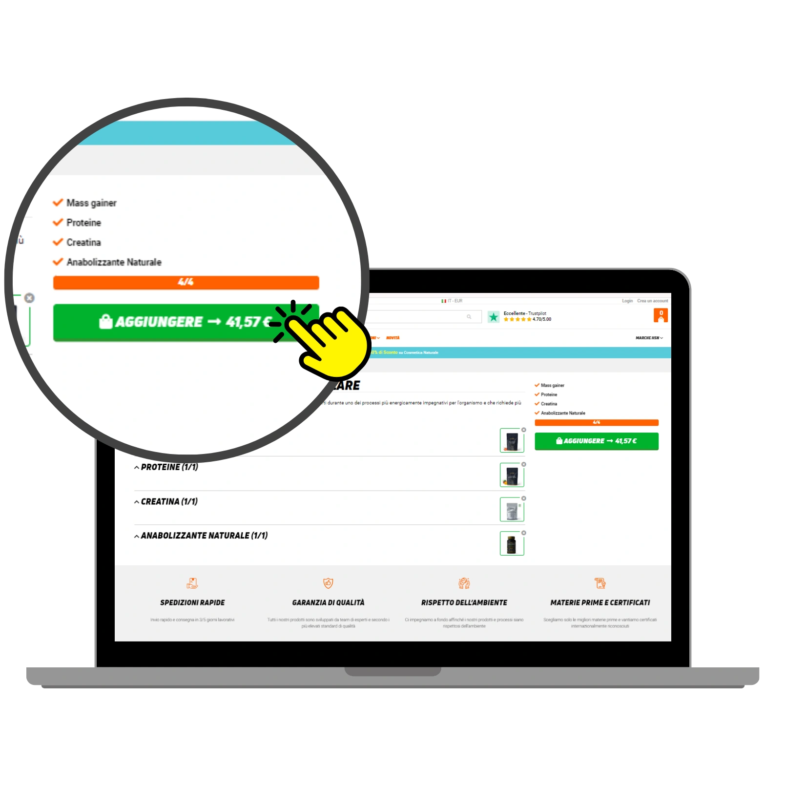 Passo 3: fare e comprare il tuo pacco